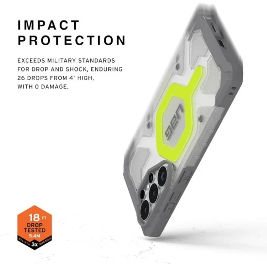 UAG Pathfinder Clear w/Magnet Case for Galaxy S26 Ultra - Active Neon Lanyard